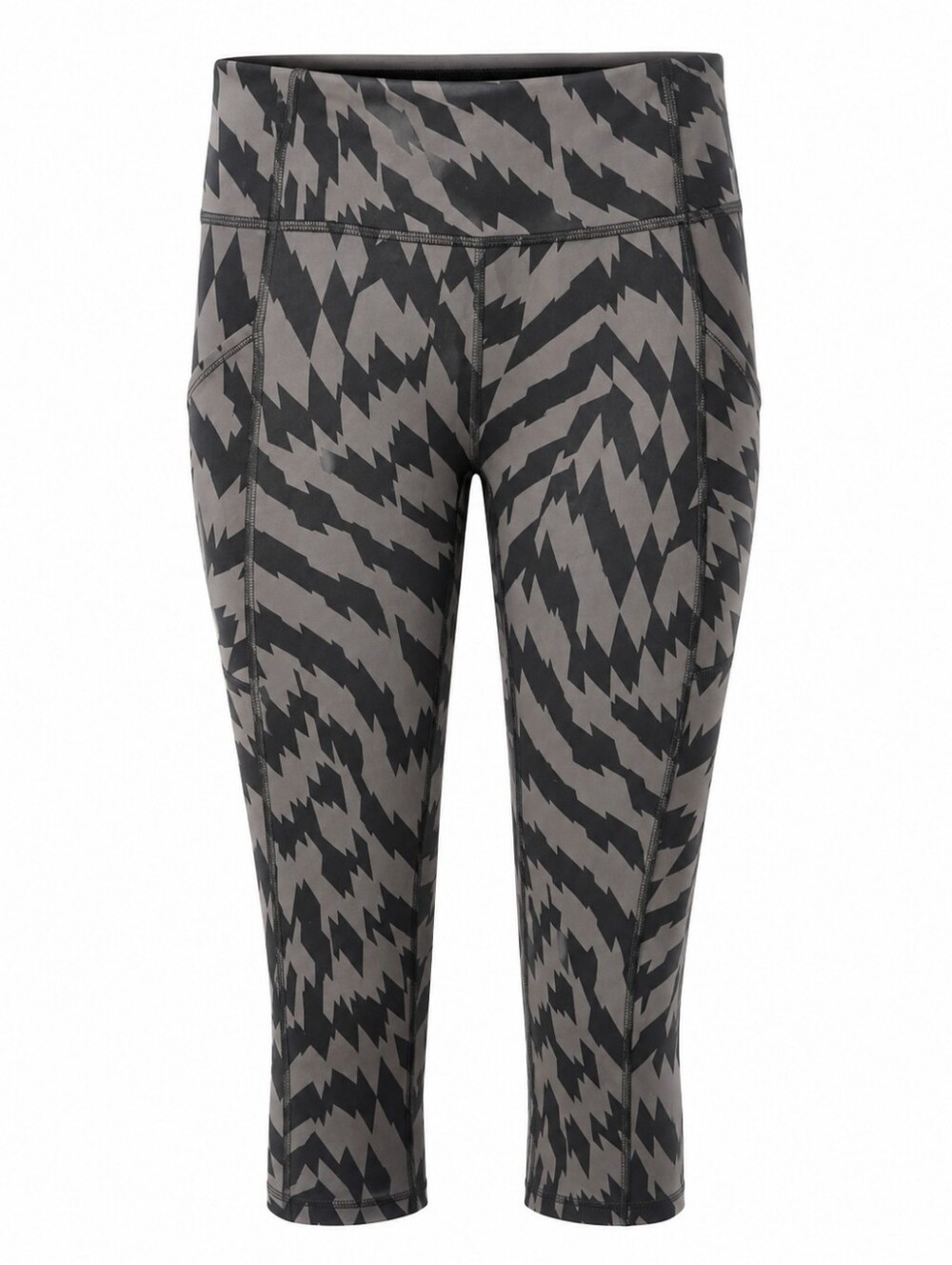 Lululemon Women’s Small Gray Black Abstract Print Cropped Leggings Yoga Workout